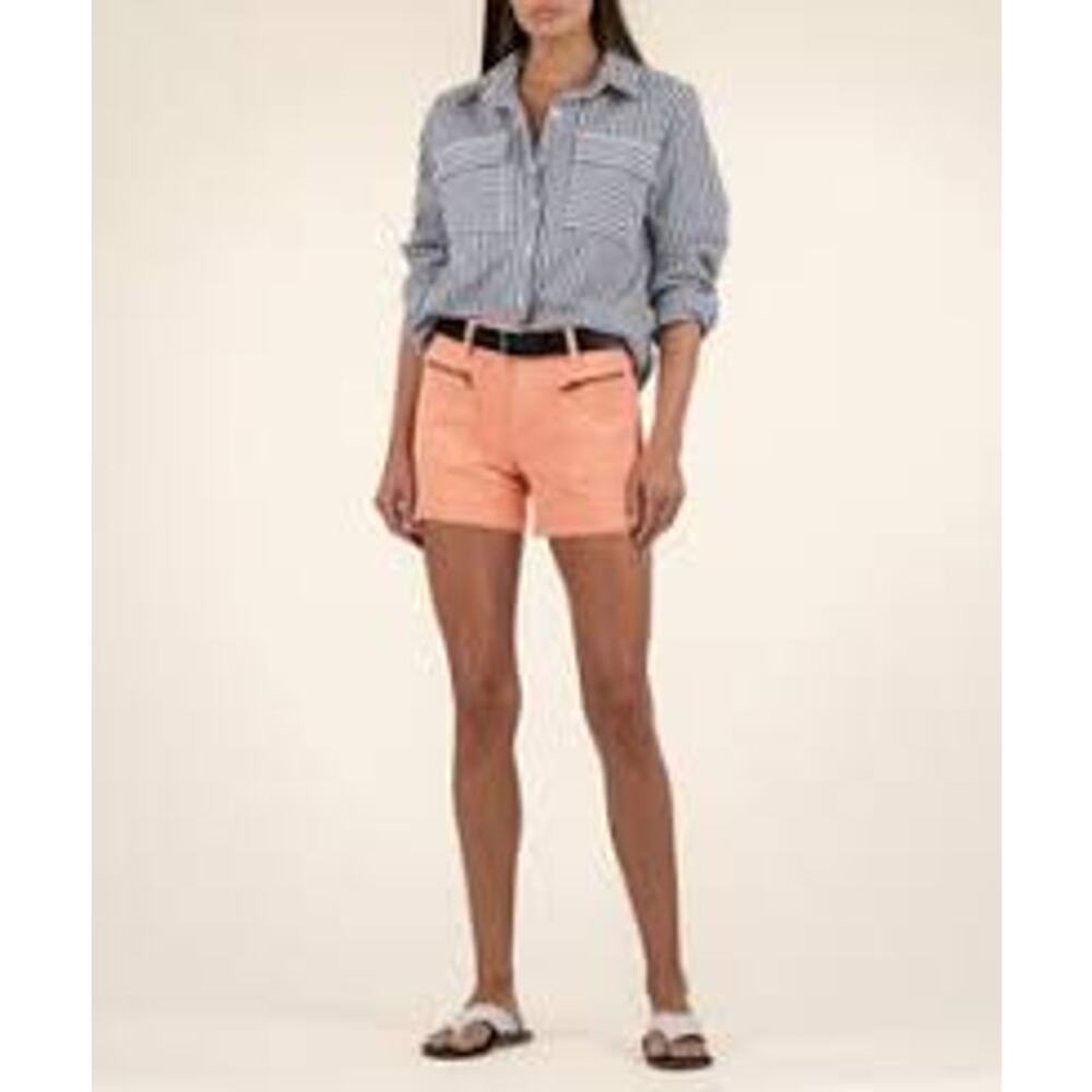 Peach Utility Festival Shorts High Rise Denim Zip Pocket Size 0 Summer Coachella - Picture 10 of 13